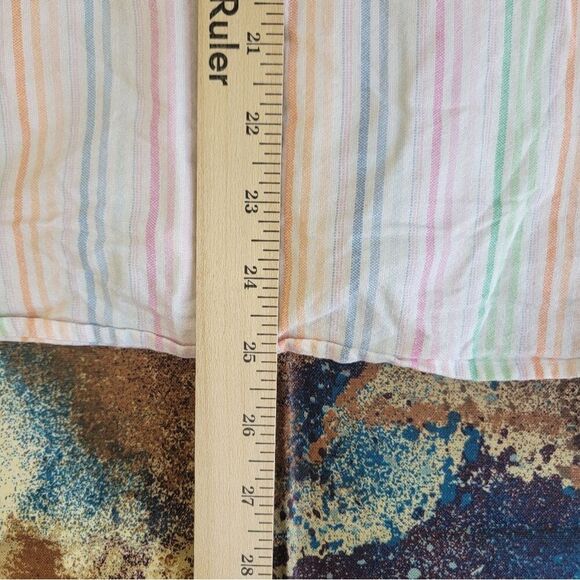 Dress barn Woman's Button Front Shirt Multicolor Stripe Long Sleeve Collar 1X - Picture 11 of 12